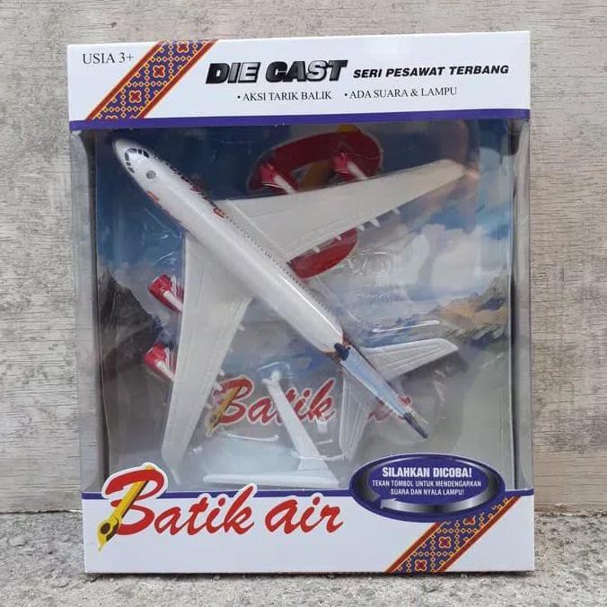 Diecast Pesawat Terbang Batik Air / Miniatur Mainan Pesawat Terbang - Termurah 