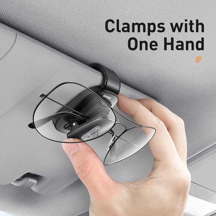 BASEUS Holder Klip Kacamata Platinum Vehicle Eyewear Clip（clamping type) - ACYJN-B