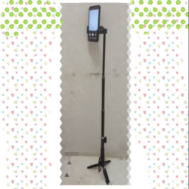 Tripod Tongsis tinggi Bluetooth GO Pro 4 in 1 kamera selfie stick potrait vlogger holder hp