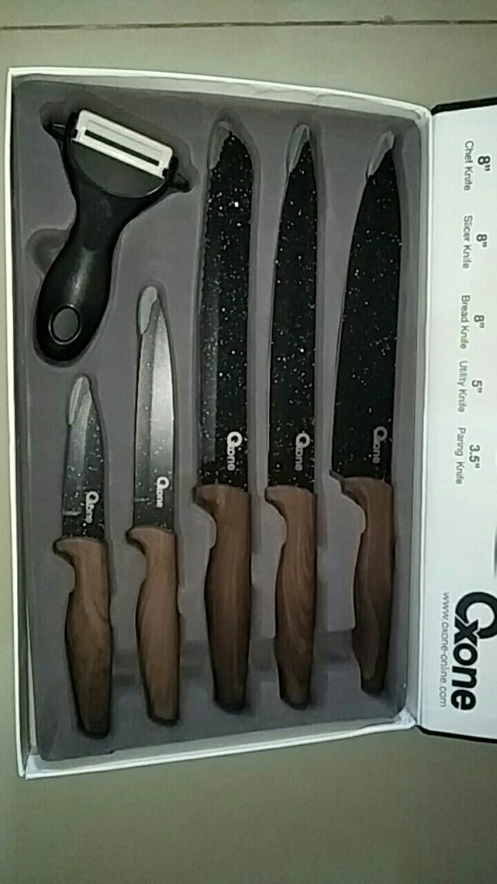Pisau Set / Knife Set Oxone Black Marble / Marmer Hitam Ox 605 / Ox605 / Ox-605 (original100%)