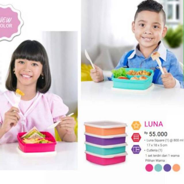 LUNCH BOX SET KOTAK MAKAN PLASTIK LUNA MOORLIFE