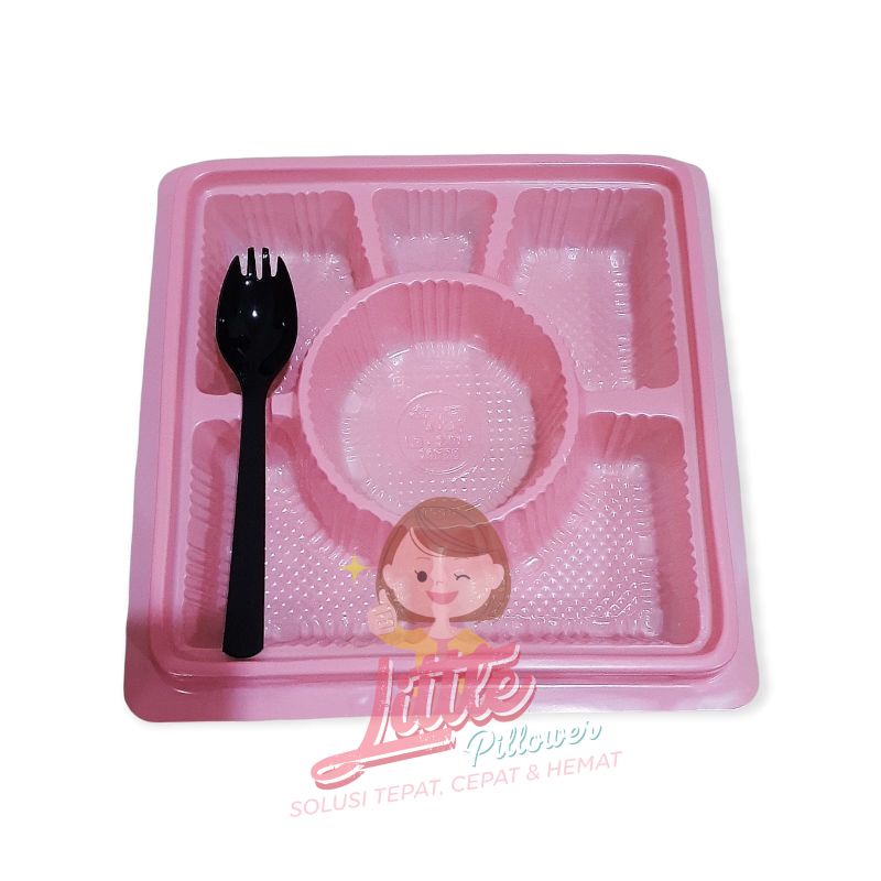 (BS6) Mika Besek Sekat 6 PINK- Mika Bento Sekat 6 - Mika tumpeng mini