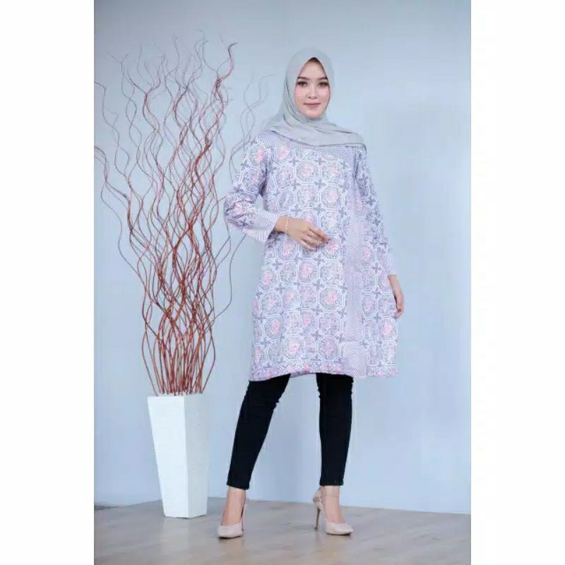 Batik Tunik Shibori Jumputan Terbar /zkl35 Yelbor Navbor / Merkunhi / Original..