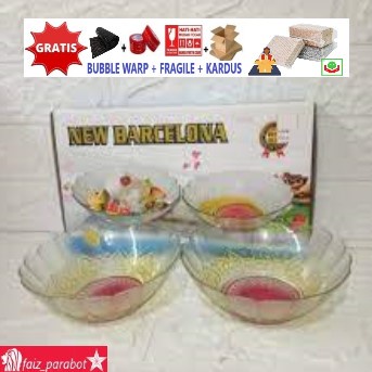 ( 2 pcs ) mangkok barcelona / mangkok kado /mangkuk beling kaca