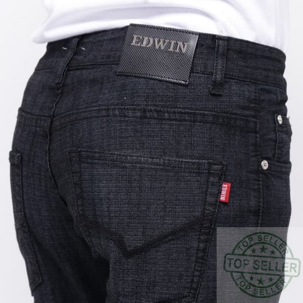 (Celana Murah) Edwin Celana Jeans EDW-115-01 Regular Fit Pria Panjang Hitam - Hitam, 30 |DXT