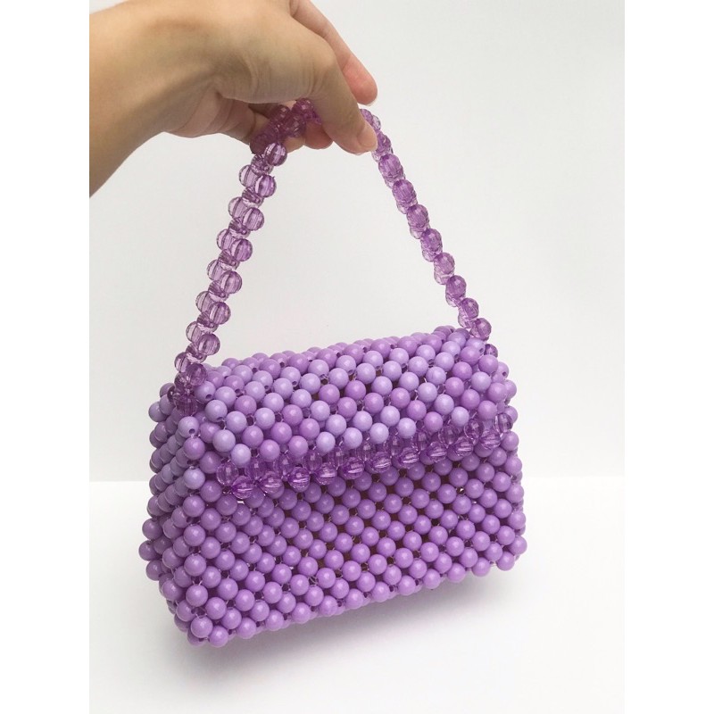 LUNA BEADED BAG // Tas Mote Ungu // Tas Beads Purple Lilac