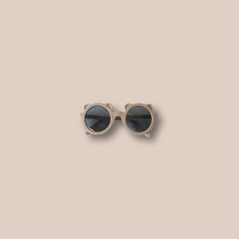 BEAR & ROUND KIDS SUNGLASSES ANTI UV 1-6 TAHUN | Kacamata Anak Perempuan Kacamata Anak Laki Laki Kacamata bulat anak Kacamata anak bear Kacamata anak retro-Bear - Coffee