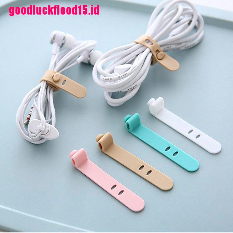 {LUCKID}Silicone Data Cable Organizer Headphone Cord Finishing Buckle Wrap Tie Strap