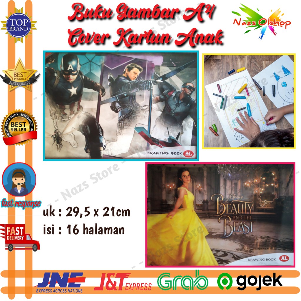 

Buku Gambar A4 merk AL Cover Karakter Kartun Anak