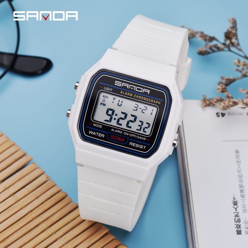 VIRAL SANDA 391 Jam Tangan Wanita Digital Tali Rubber Shockproof Anti Air