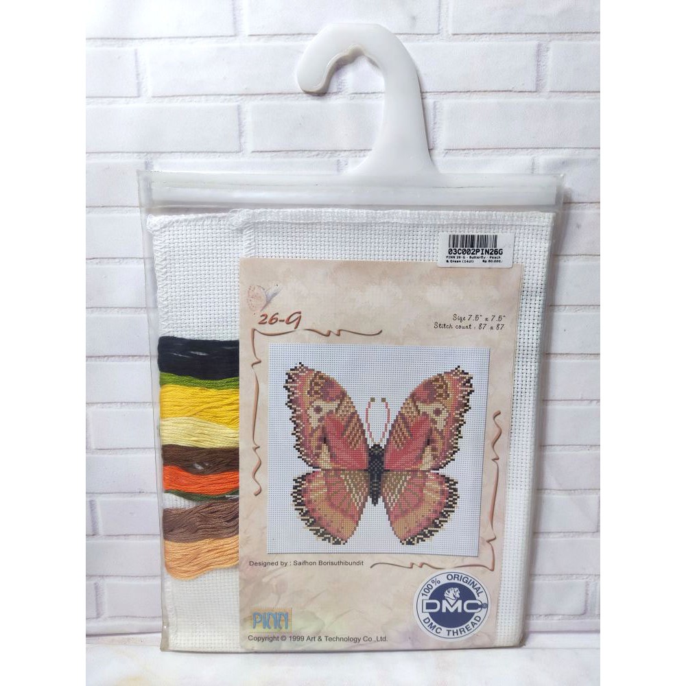 Paket DIY Craft Sulam Kristik Strimin Ori PINN 26-G Kupu Kupu Butterfly