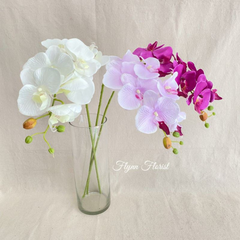 Bunga Anggrek Tunggal Premium P:80cm (satuan) Bunga Artificial / Bunga Plastik / Bunga Dekorasi