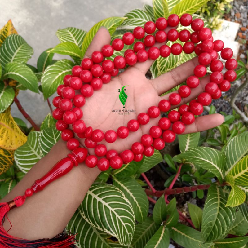 TASBIH BATU MARJAN CORAL MERAH ASLI KUALITAS SUPER ORIGINAL!!!