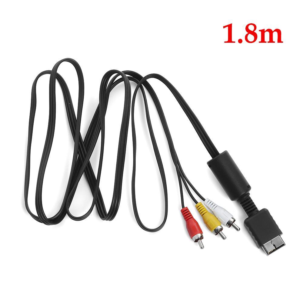 POPULAR Populer Video/Kabel Audio 1.8m Kabel AV Multi Out Hitam Untuk Sony Playstation PS PS2 PS3