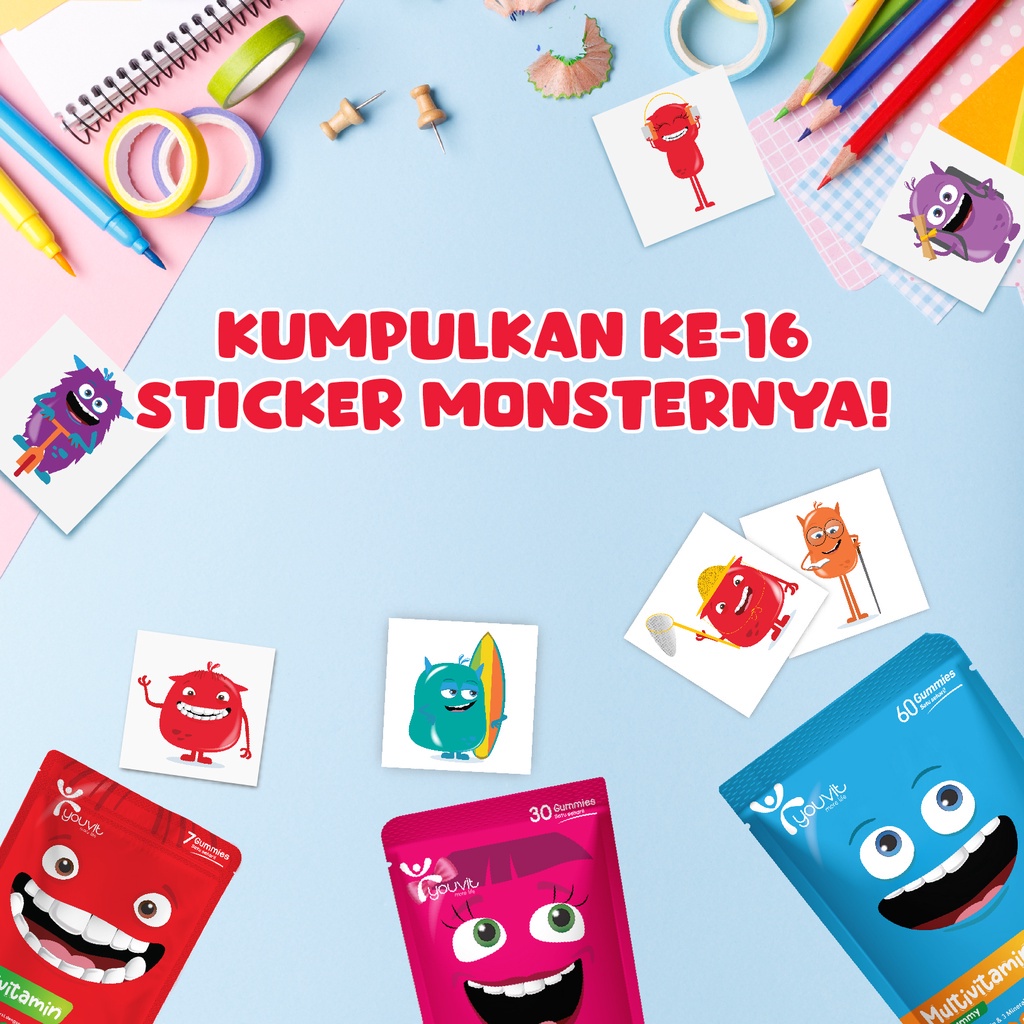 YOUVIT MULTIVITAMIN GUMMY ANAK 1 SACHET ISI 30 GUMMY