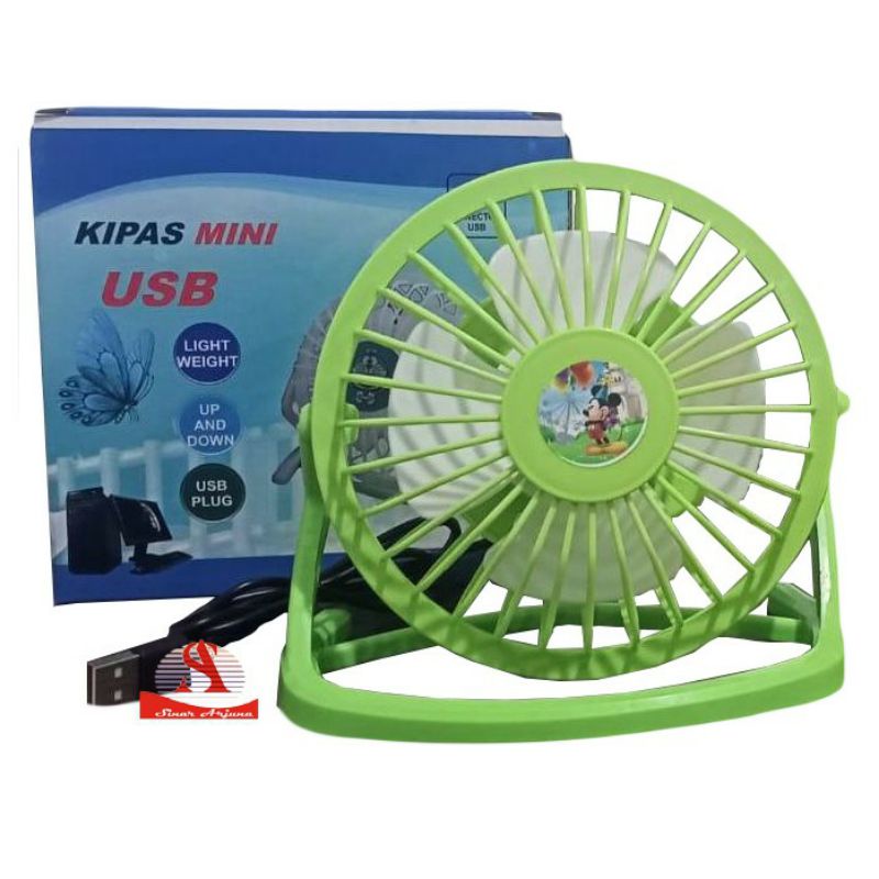 KIPAS ANGIN USB MINI FAN DUDUK MEJA PORTABLE