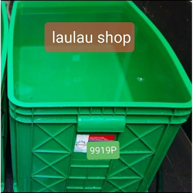 63x41x30 Box Container 68 Liter Atari Green Leaf 9919 P Krat Industri Roti Tempat Penyimpanan Barang