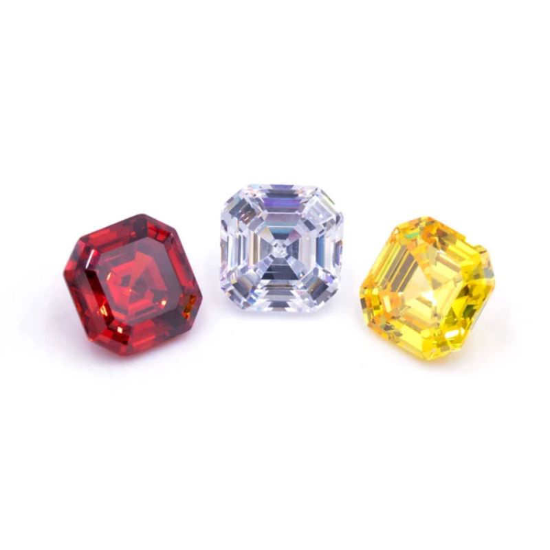 Asscher Cut 8 - 9 MM Cubic Zirconia A5 High quality Permata Cubic Zirconia