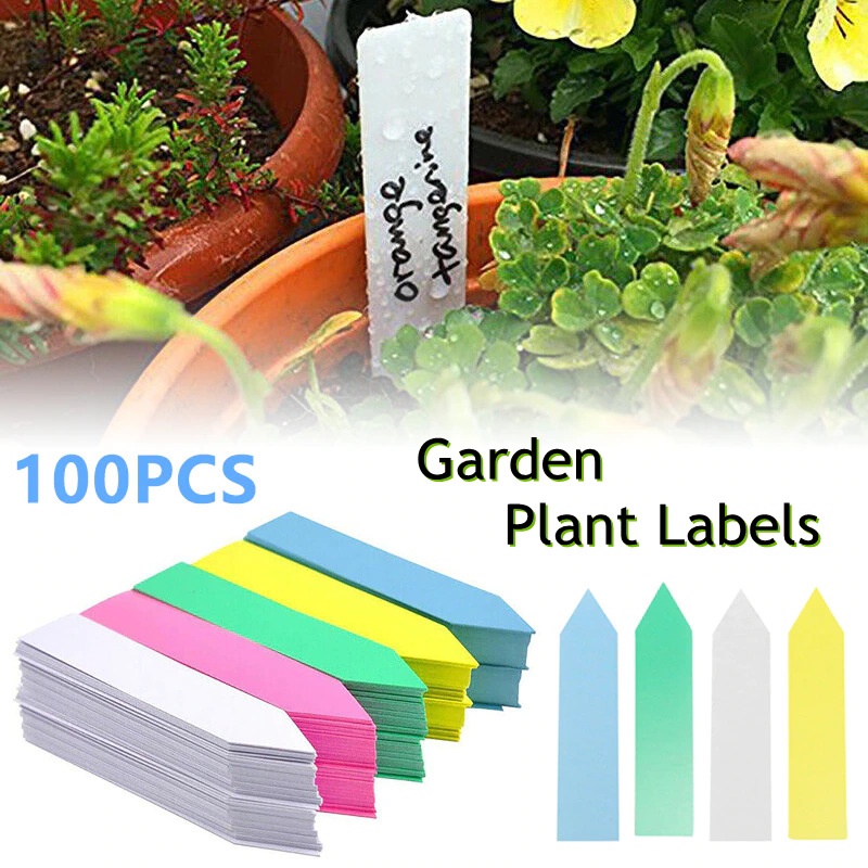 100pcs Label Penanda Tanaman Multifungsi Bahan Plastik Anti Air Dapat Ditulis Reusable Untuk Dekorasi Taman