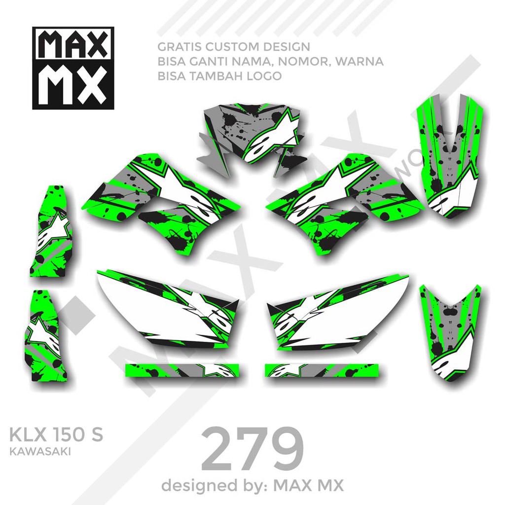 MX-01279 decal klx 150 hijau grey mininamlis