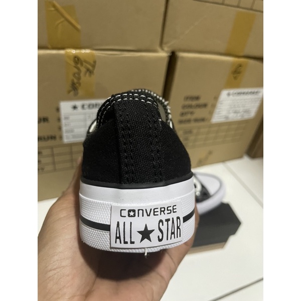 SEPATU CONVERS BLACK WHITE LOW IMPOR MURAH