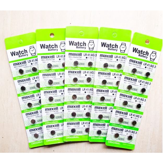 Baterai Lembaran Maxell SR41 LR41 AG3 Batre battery AG3 / Batrai Maxell LR41 AG3
