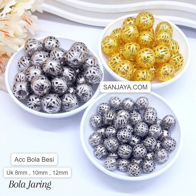 BOLA JARING 8MM, 10MM, 12MM / BOLA JALA / BOLA BESI MAS / BOLA BESI PERAK / RONDEL 8MM, 10MM, 12MM / ACC BOLA BESI