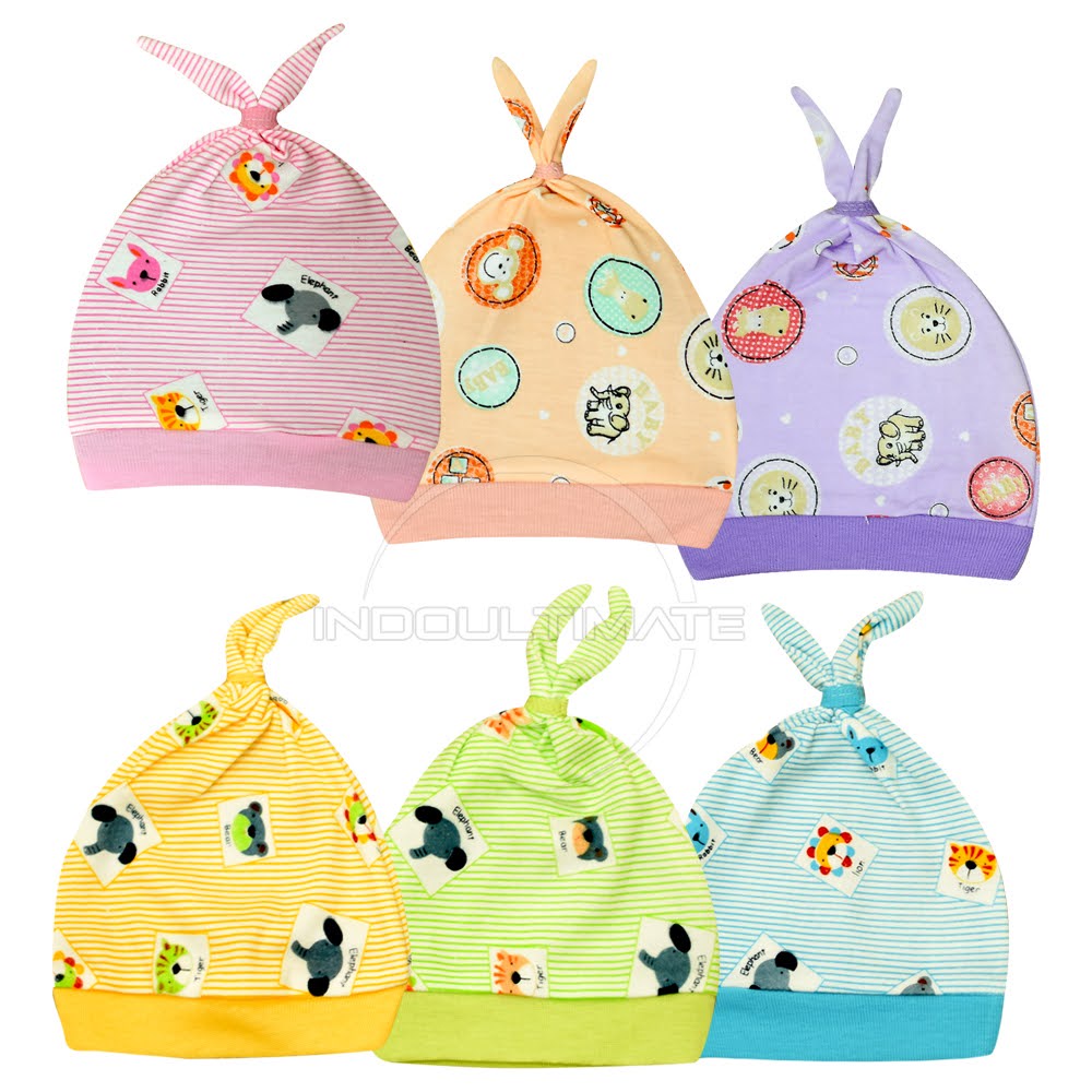 Baby Hat BH-12 Topi Kupluk Bayi Topi Kelinci Bayi Baru lahir Topi Kuncir Bayi Pelindung Kepala Bayi