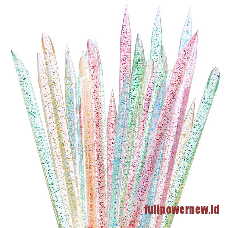 【COD】100Pcs Crystal Stick Double End Nail Art Cuticle Pusher Cuticle Remover Tool