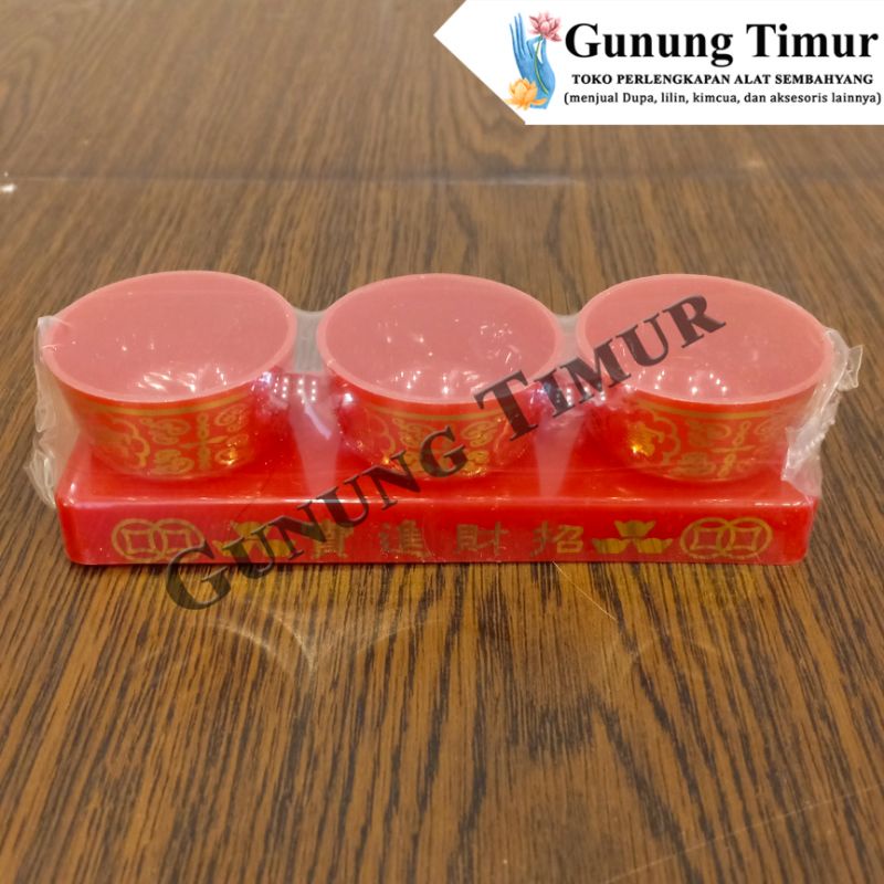 Cangkir Sembahyang / Gelas Cangkir merah 1 set