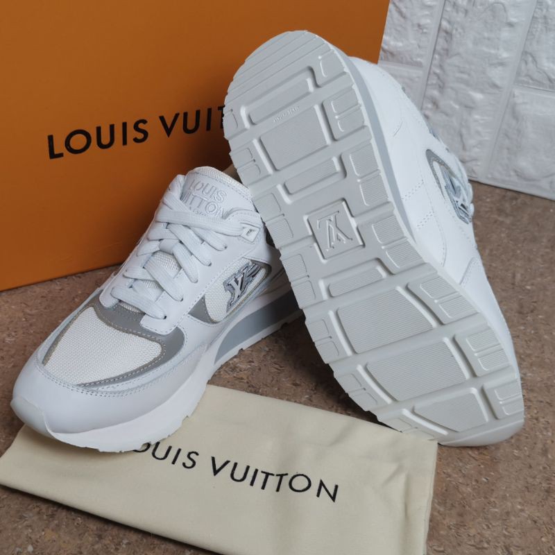 lv sneaker putih run away shoes mirror vip sepatu pria branded kulit cowok lou is vuitton