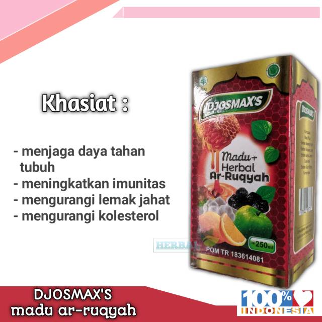 

Djosmax's madu + herbal ar-ruqyah isi 250ml