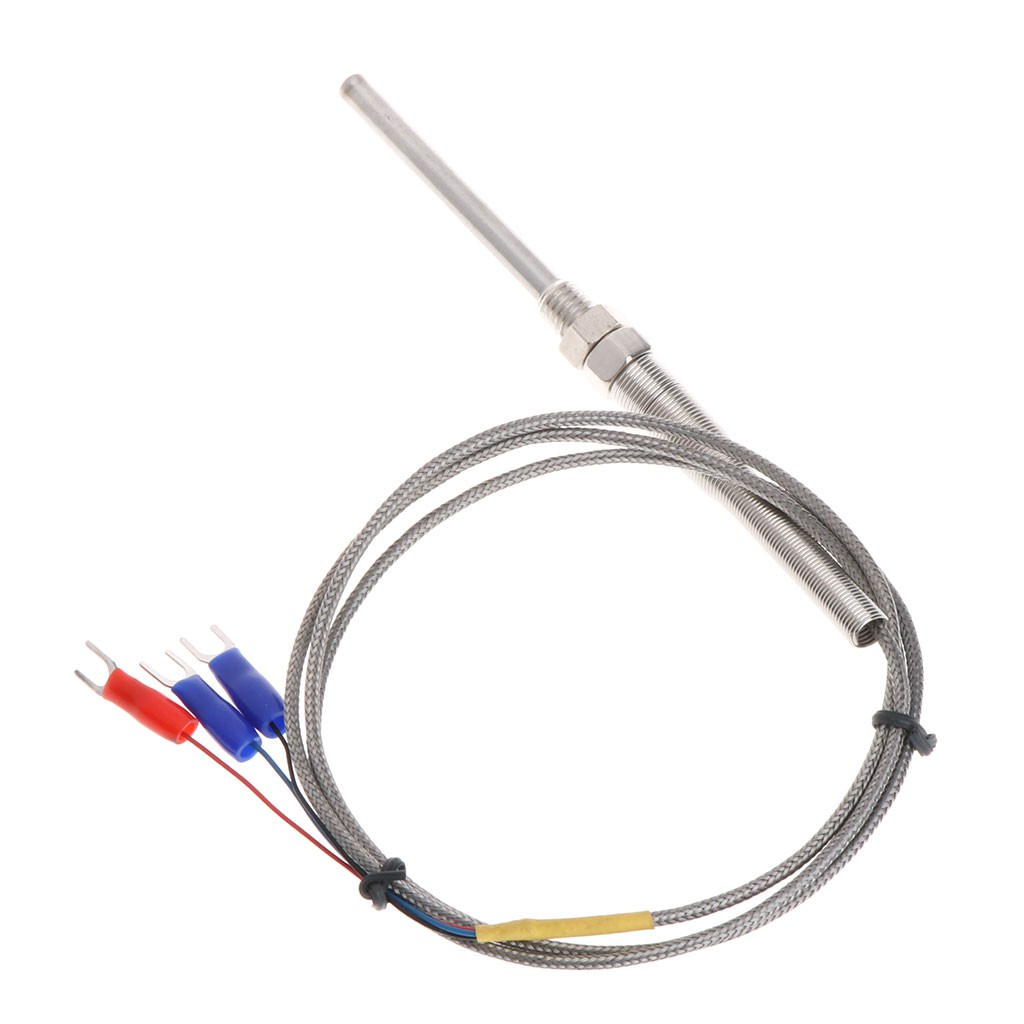 1M PT100 Thermocouple Probe 5MM x 50mm 3-wire M8 Thread 3.3ft Sensor Temperatur