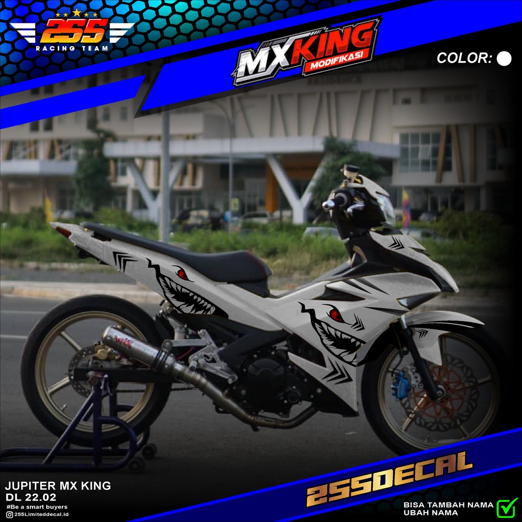 (BISA COD) Decal MXKING 150 full body Full Blok - Dekal Sticker MX King FullBody Desain Hiu Shark RA