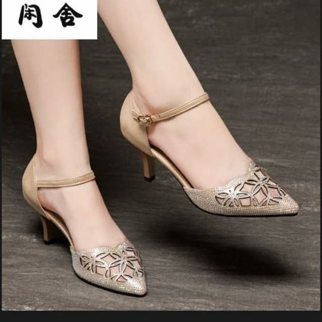 Hils Wanita Hills Hells Haihils Haihil Sepatu Hak Pesta Import Terbaru High Heels Kaca Wanita Hak Ta