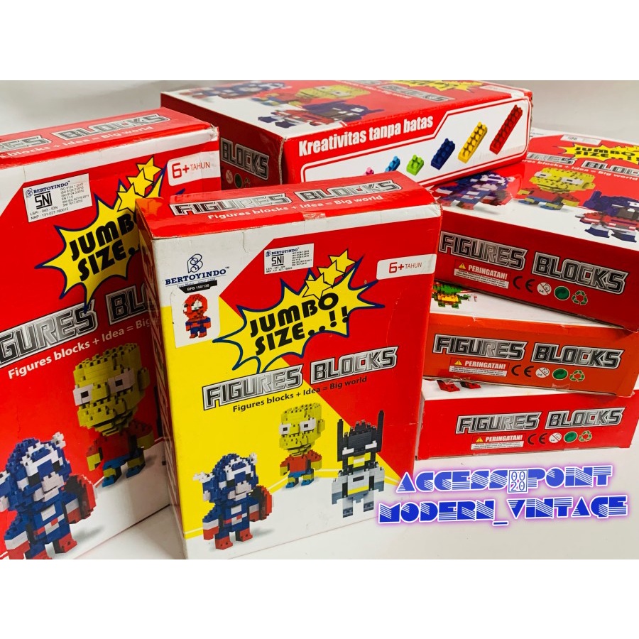 Mirip LOZ jumbo blocks brick karakter