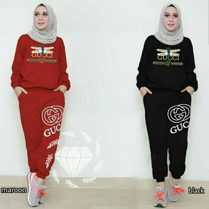 Baju Setelan Wanita Jumbo Gucci Spdk Rihana Pakaian Set stl2303-15