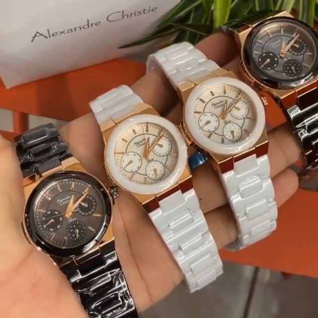 JAM TANGAN ALEXANDRE CHRISTIE WANITA KERAMIK AC2224 ORIGINAL