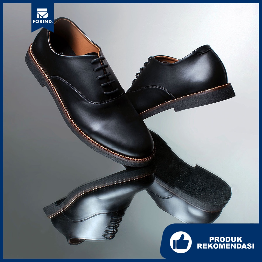 Wirken Oxford | Sepatu Pantofel Pria Hitam Klasik Kulit Men Lokal Original Footwear Ori | FORIND x FSTP