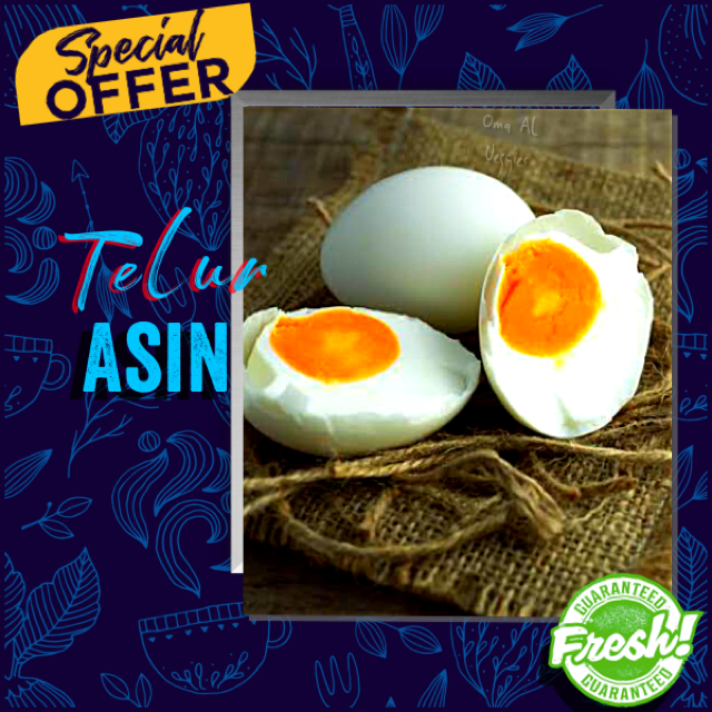 

TELUR ASIN MATANG 3 pcs / TELOR ASIN BEBEK ASLI /READY TO EAT SALTED DUCK EGG