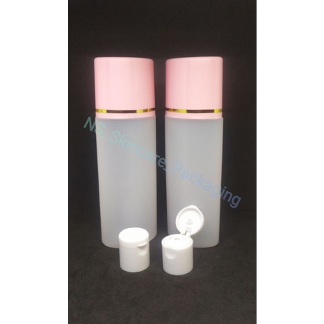 Botol putri 100ml natural tutup pink list gold / Botol toner / Botol sabun
