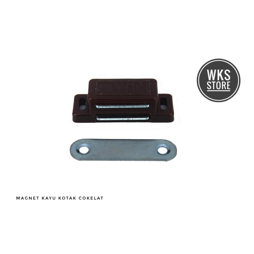 Magnet kotak pintu lemari kayu (WARNA COKLAT)