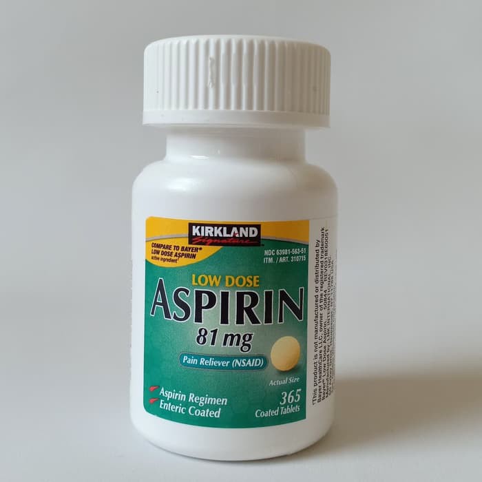 Kirkland Aspirin Low Dose 81 mg 365 tablet - Pain Reliever ORI USA