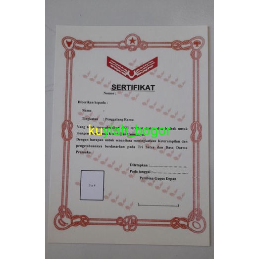 

Sertifikat Ramu/Rakit/Terap