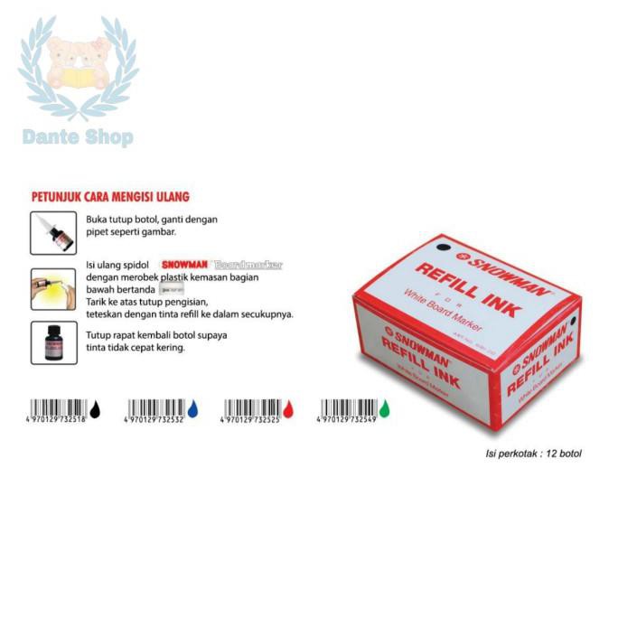 

Promo Isi Tinta Spidol Snowman White Board ( Refill ) Marking Ink - Hitam Terlaris