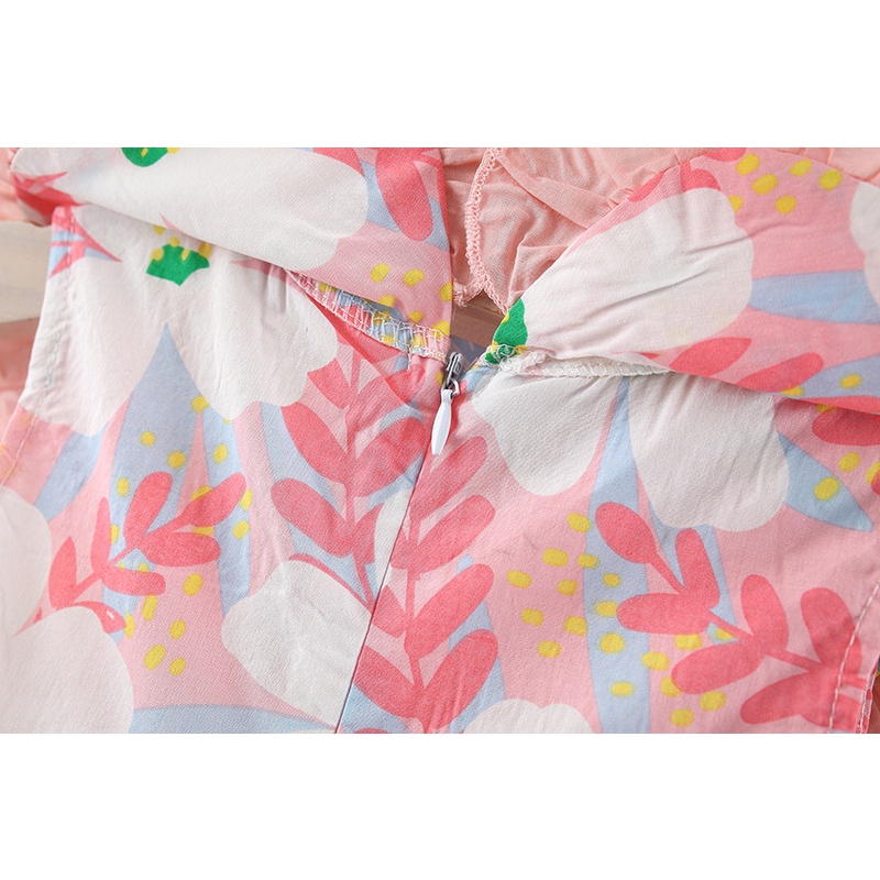 BIBUB - G26 DRESS BAYI PEREMPUAN IMPORT CASUAL DENGAN TAS STRAW BAG MOTIF BUNGA BUNGA IMPORT / BAJU PANTAI ANAK BAYI LUCU / BALI DRESS-3