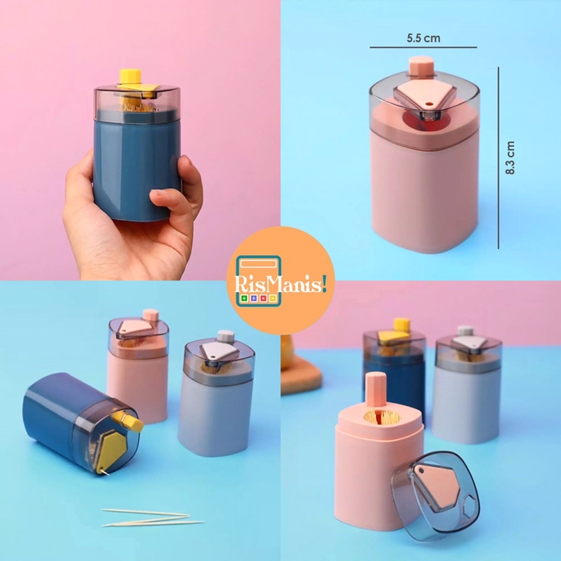 POP-UP TOOTHPICKS DISPENSER - Kotak Ajaib Tempat Tusuk Gigi Wadah Praktis Pencet Tombol Otomatis