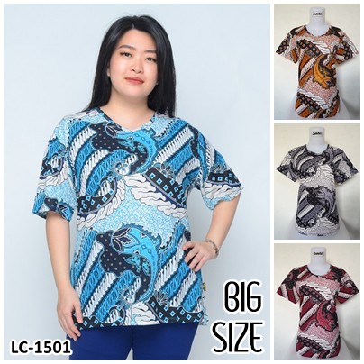 Baju Wanita Baju Atasan Batik / Blouse Batik JUMBO / Baju Batik Wanita BIG SIZE / Baju Atasan Cewek