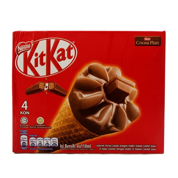 

Nestle Kitkat Es Krim Cone Coklat 4 x 110 Ml (Isi 4 pics)