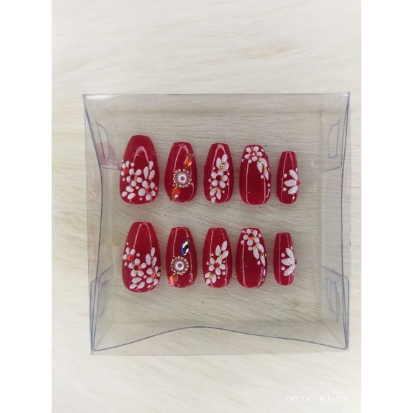 nail art merah cabe free lem